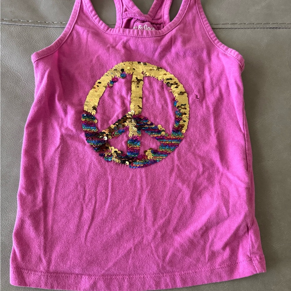 Cat & Jack Pink Gold Racerback Tank Top